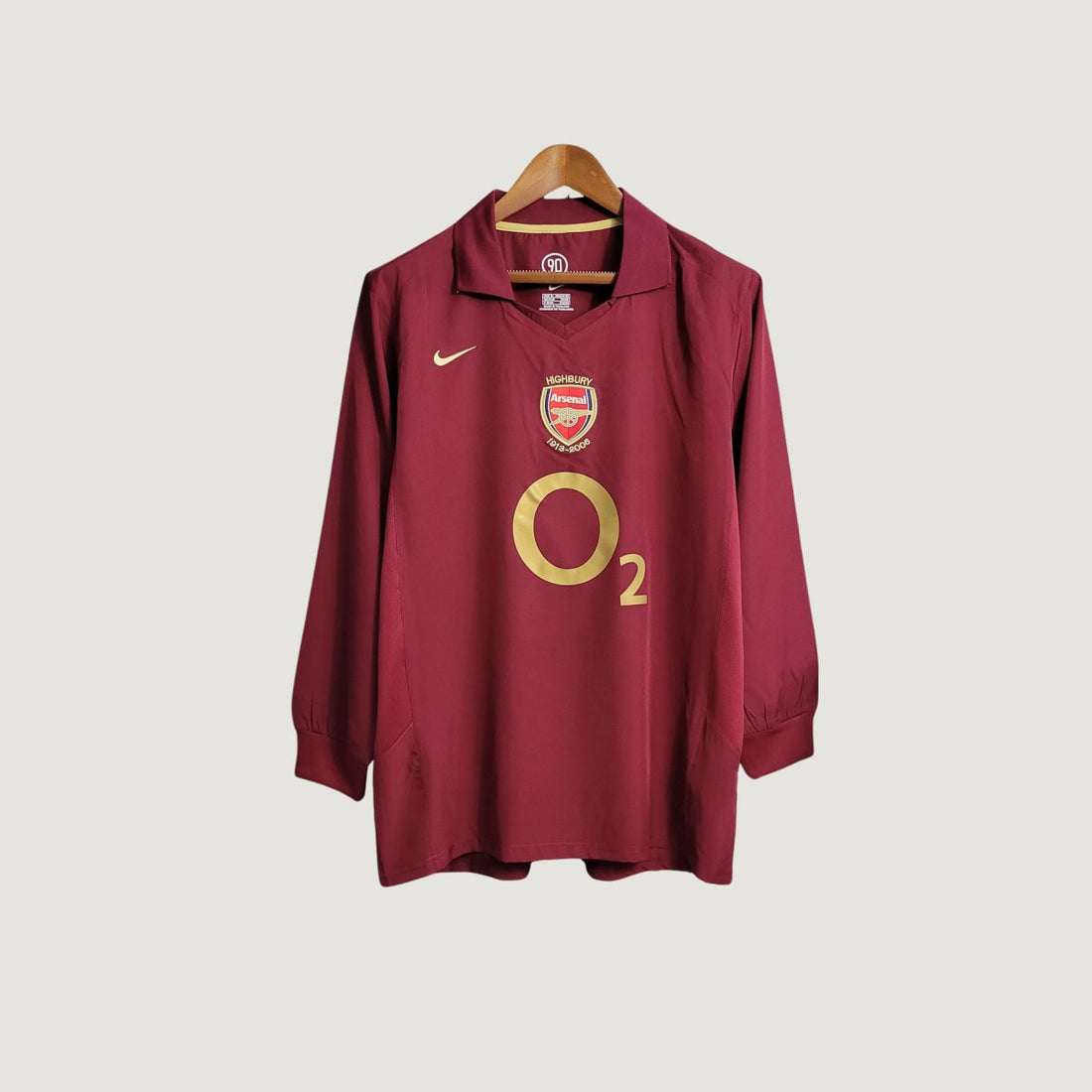 Arsenal FC – Maillot Rétro 2005/06 – Bordeaux, Or
