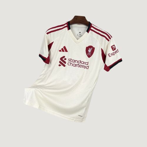 Liverpool – Maillot Extérieur 25/26 – Blanc, Bordeaux
