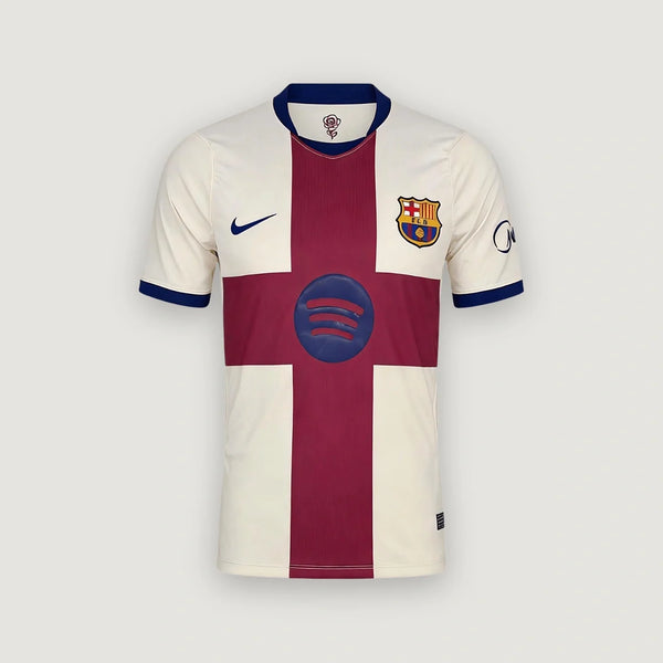 FC Barcelone – Maillot Fourth 2026/27 – Crème, Bordeaux & Bleu Marine