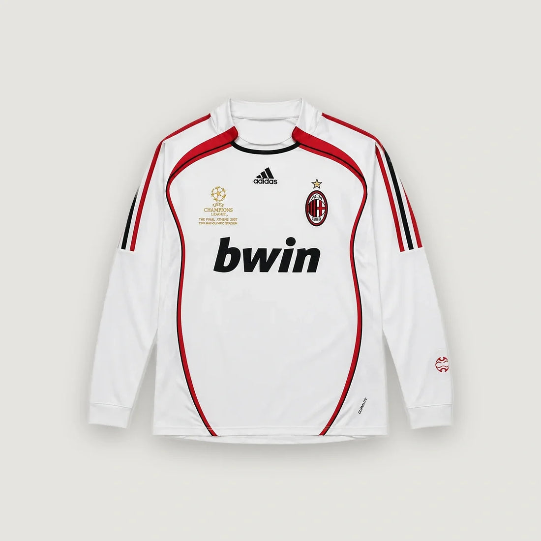 AC Milan – Maillot Rétro Extérieur Manches Longues 2006/07 – Blanc & Rouge