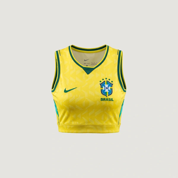 Brésil – Crop Top Domicile 2026 – Jaune, Vert