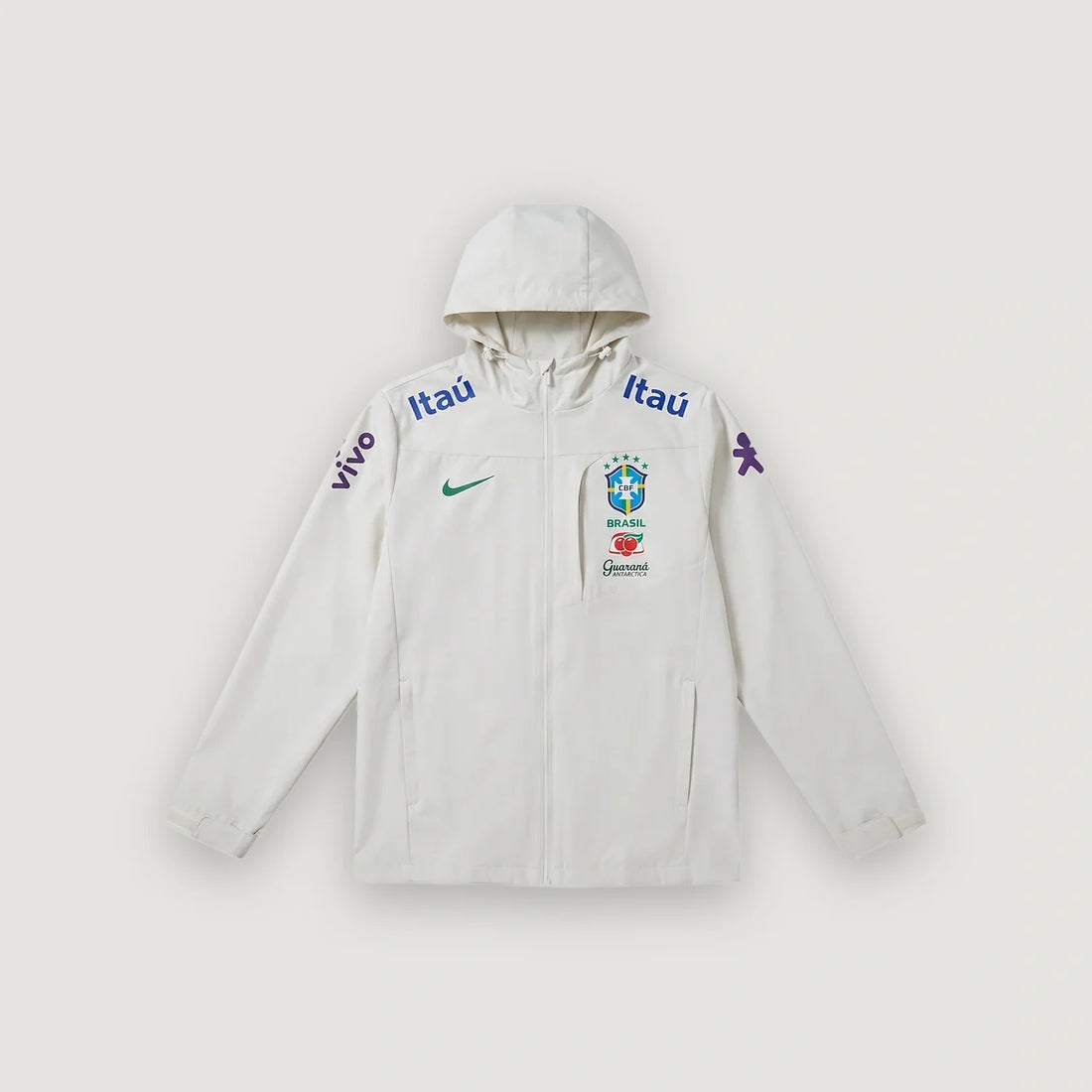 Brésil – Veste Coupe-Vent à Capuche – Blanc Cassé