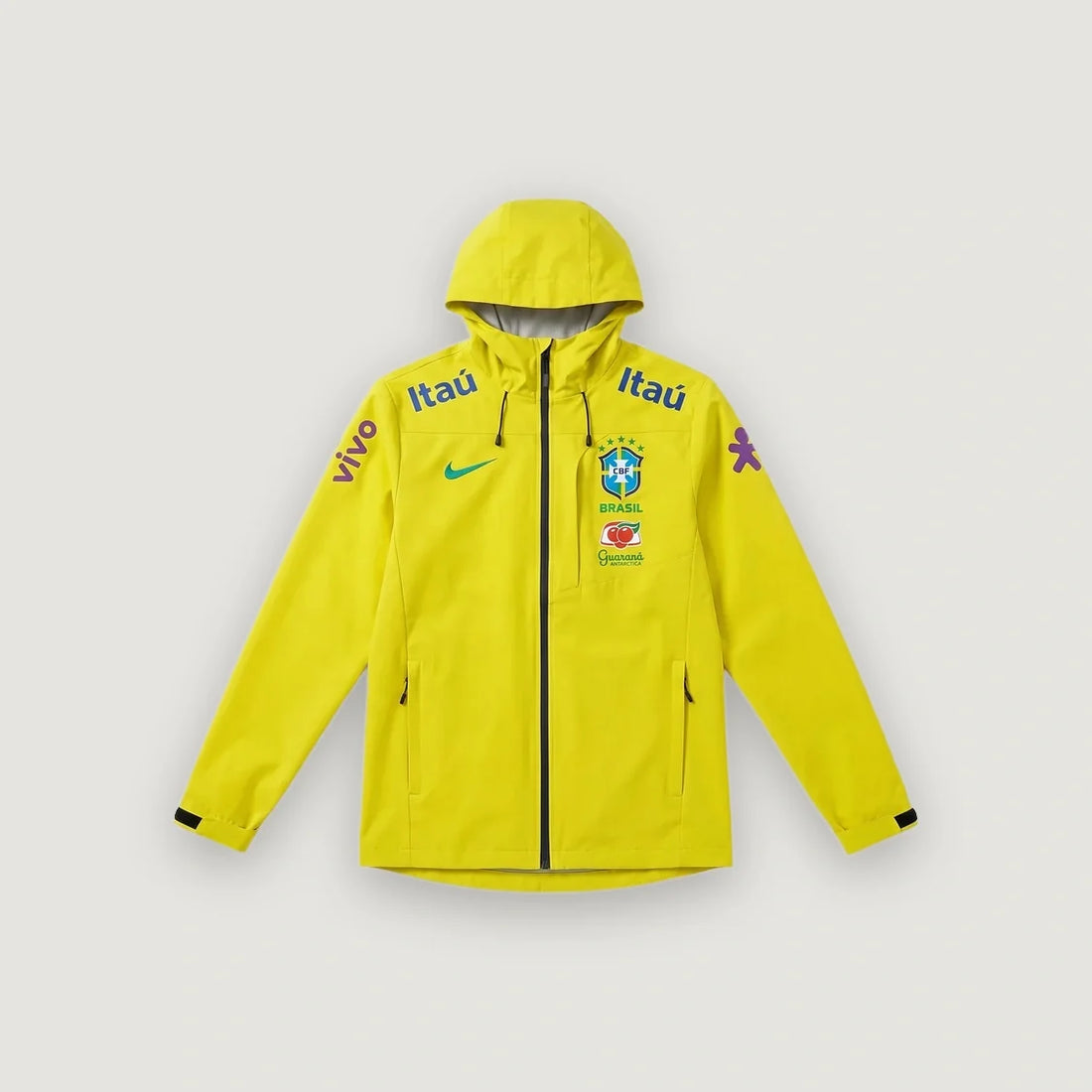 Brésil – Veste Coupe-Vent à Capuche – Jaune