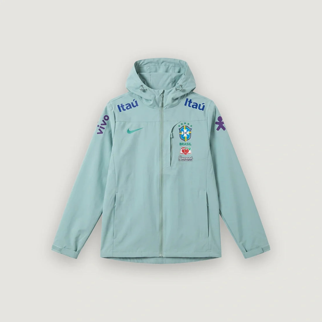 Brésil – Veste Coupe-Vent à Capuche – Vert d'Eau