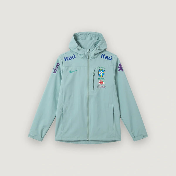 Brésil – Veste Coupe-Vent à Capuche – Vert d'Eau